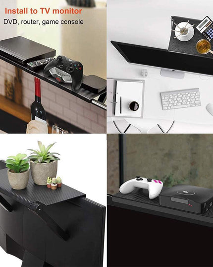 Versatile Adjustable Desktop Stand with Integrated Media Organizer in Chic Black or White