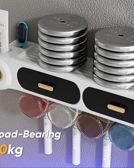 Comprehensive Bathroom Organizer Set for Toothbrushes, Cups, and Cosmetics