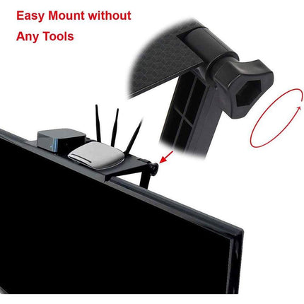 Versatile Adjustable Desktop Stand with Integrated Media Organizer in Chic Black or White