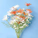 Elegant White Daisy Bouquet - Set of 5 Artificial Flower Stems