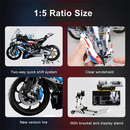 Advanced 1920-Piece Knuckle Chopper Motorcycle Model Building Kit