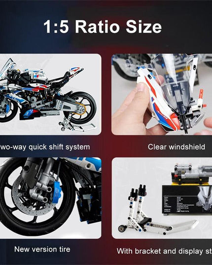 Advanced 1920-Piece Knuckle Chopper Motorcycle Model Building Kit