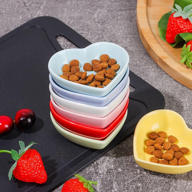 Romantic Heart-Shaped Ceramic Sauce Dish Set - Elegant Dining Accessories
