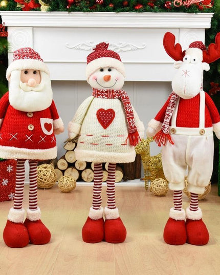 Enchanting Christmas Figurine Collection: Santa, Snowman, and Elk for Festive Home Decor
