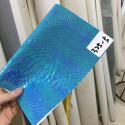 Embossed Holographic Crocodile Faux Leather Crafting Sheet - Premium DIY Material