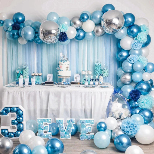 Blue Macaron Confetti Balloon Arch Kit for Elegant Events