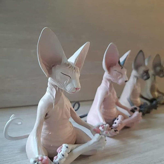 Sphinx Cat Yoga Sculpture for Serene Workspace Vibes
