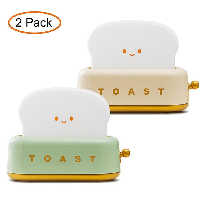 Cute Toast Lamp Bread Night Light Rechargeable Dimming Bedroom Bedside Desk Decor Table Lamp Sleeping Light Christmas Gift-0-Très Elite-Yellow and Green-Très Elite
