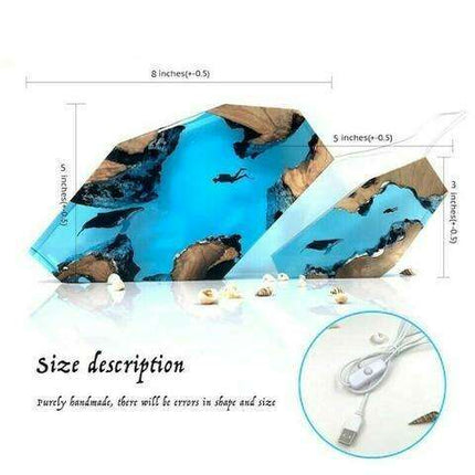 Underwater Wonders Artisan Resin Desk Lamp - A Must-Have for Ocean Lovers