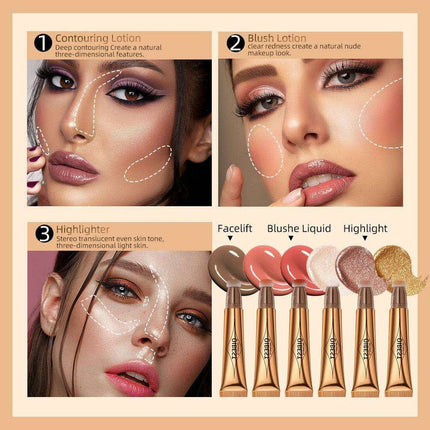 Radiant Peach Cream Stick Essentials - Blush, Bronzer, and Highlighter Set