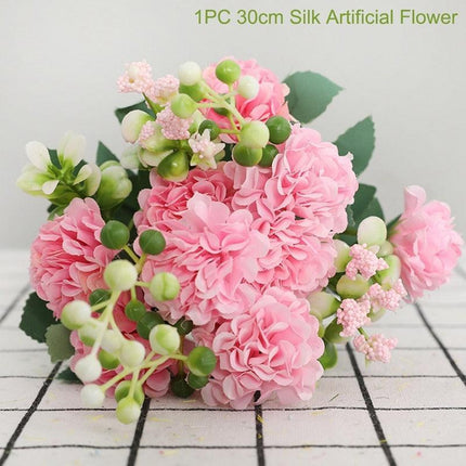 Lifelike Faux Peony Bouquet - 30cm, 7 Vibrant Colors