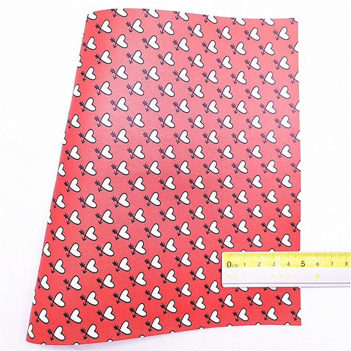 Red Sparkle Leather: Hearts, Dots, and Animal Print - Chic DIY Material