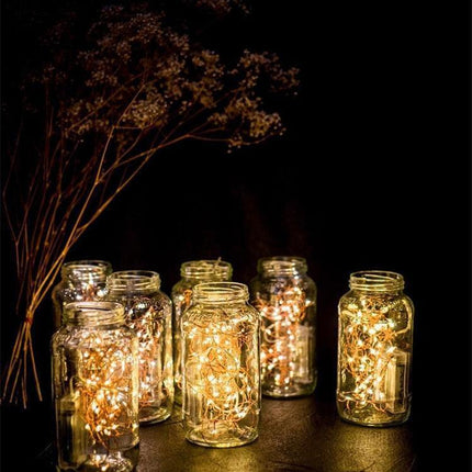 Glistening Golden Copper Wire LED Fairy Lights - Elevate Your Festive Atmosphere