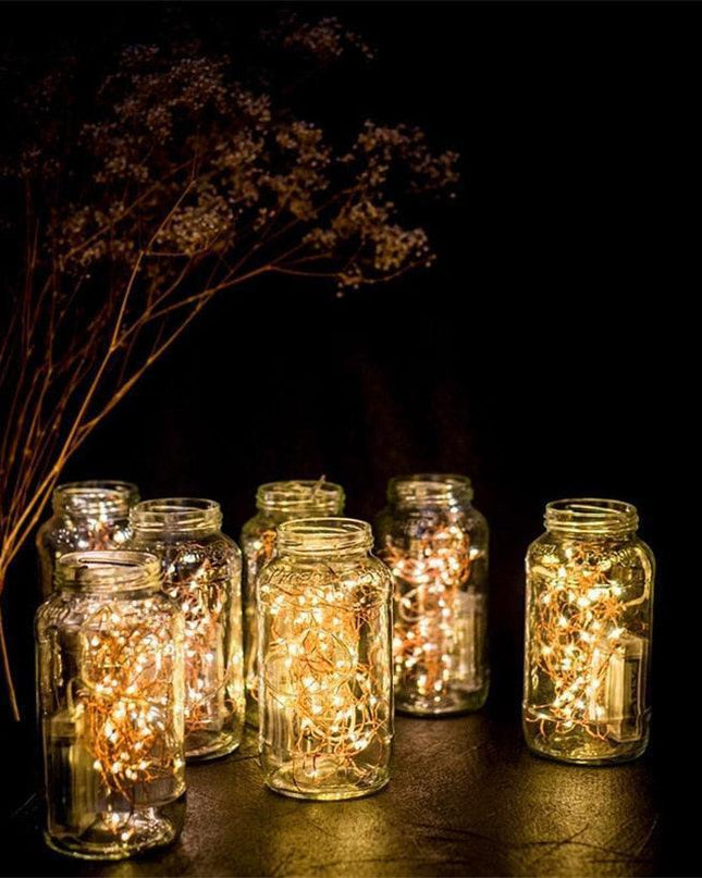 Glistening Golden Copper Wire LED Fairy Lights - Elevate Your Festive Atmosphere