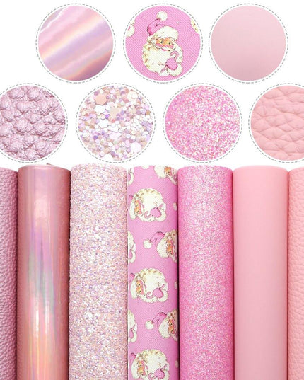 Elegant Pink Lychee Glitter Faux Leather Craft Sheets for Stunning DIY Projects