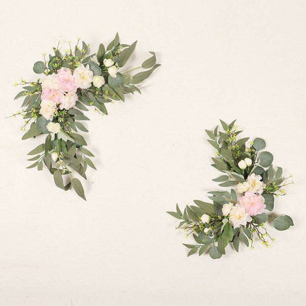 Charming Wedding Welcome Sign and Floral Garland Decor Set