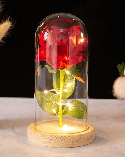 Elegant Simulated Rose Glass Dome - A Touch of Luxury for Your Home