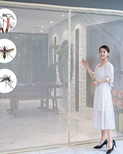 Reinforced Magnetic Bug Screen Door with Auto-Close for Extra-Wide Openings
