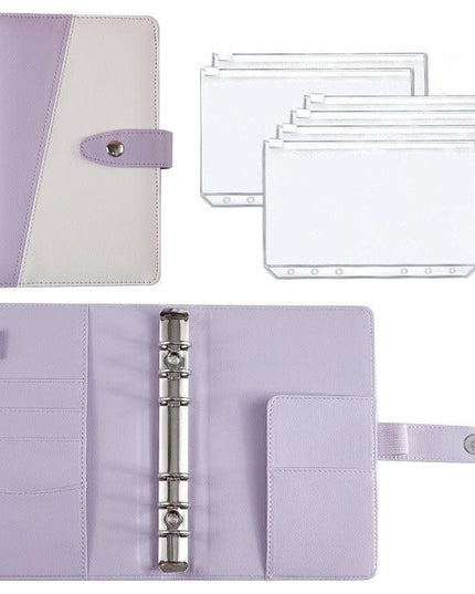 Elegant A6 Budget Planner Organizer with Customizable Loose-Leaf Pages and Secure Zippered Pockets - Stylish Financial Management Tool for Effortless Budgeting