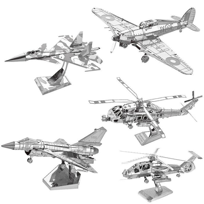 3D Military Aircraft Metal Puzzle Model Kit - Fighter Jets Collection for Teens and Adults