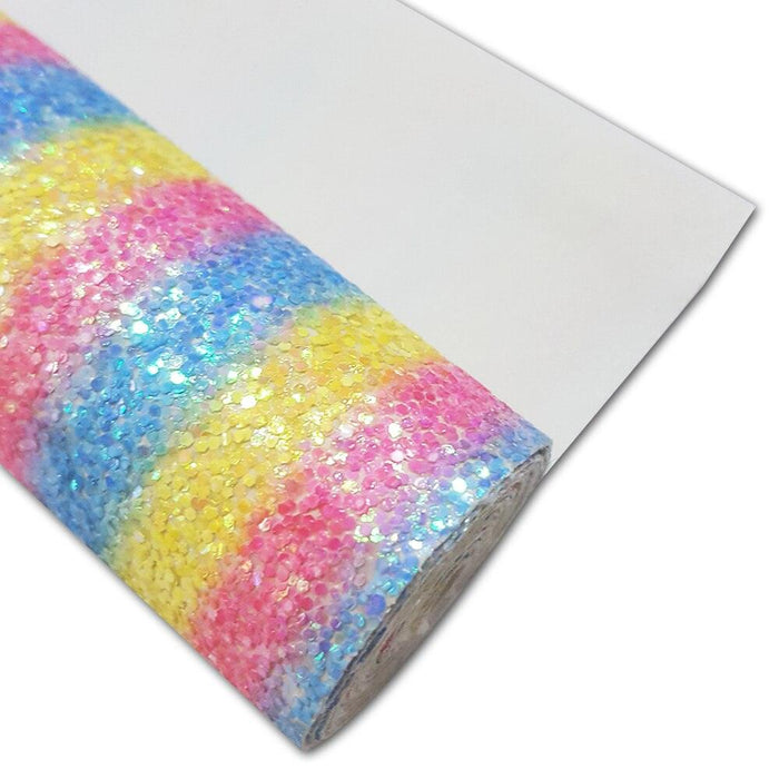 Rainbow Sparkle Chunky Glitter Fabric Roll - Creative Crafts Kit for DIY Projects