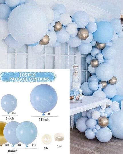 Elegant Blue Macaron Balloon Arch Kit - Transform Your Celebrations with Luxurious Style