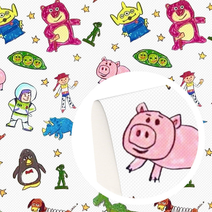 Luxury Cartoon Toy Story Faux Leather Sheets Set for Crafting Enthusiasts