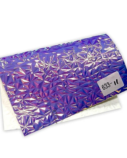 Radiant Crumpled Holographic PU Faux Leather for Creative Creations