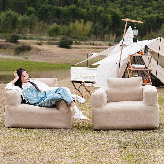 Portable Inflatable Outdoor Air Lounger with Waterproof Cationic Oxford Fabric