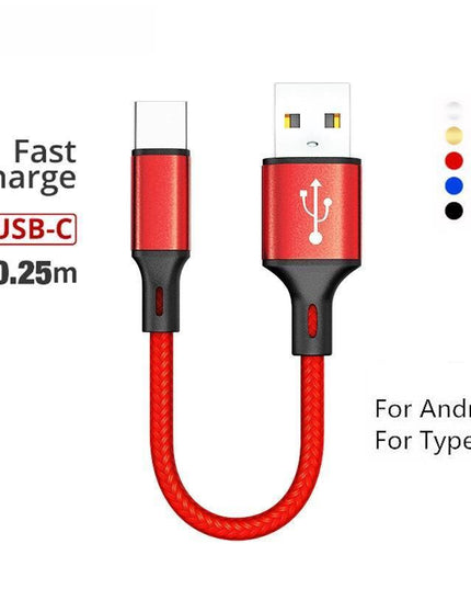25cm USB C Fast Charging Cable - Ultimate Portable Charger for Huawei P30, P40 & Samsung Devices
