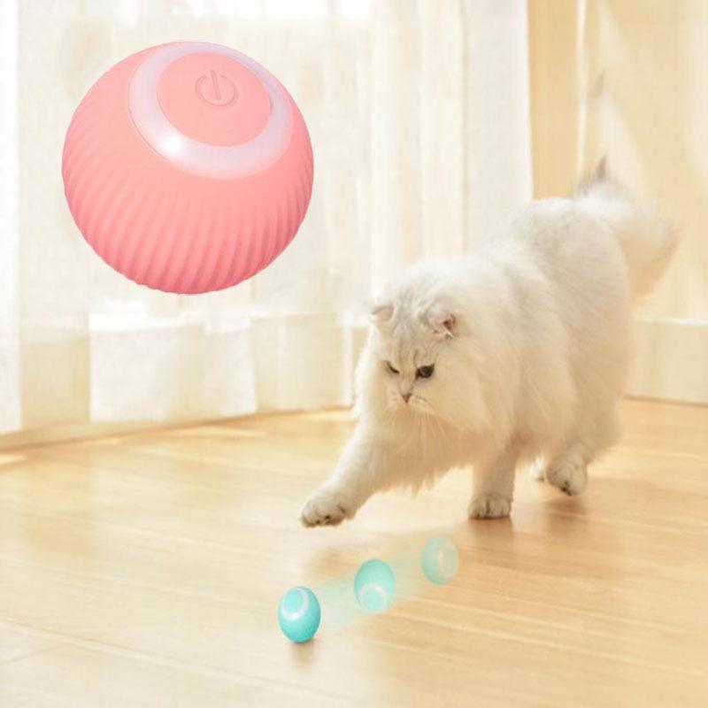 Electric Cat Ball Toys Automatic Rolling Smart Cat Toys for Cats Training Self-moving Kitten Toys for Indoor Interactive Playing-0-Très Elite-A-yellow-Très Elite