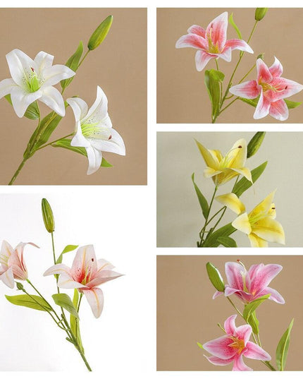 Opulent Double Lily Silk Floral Display