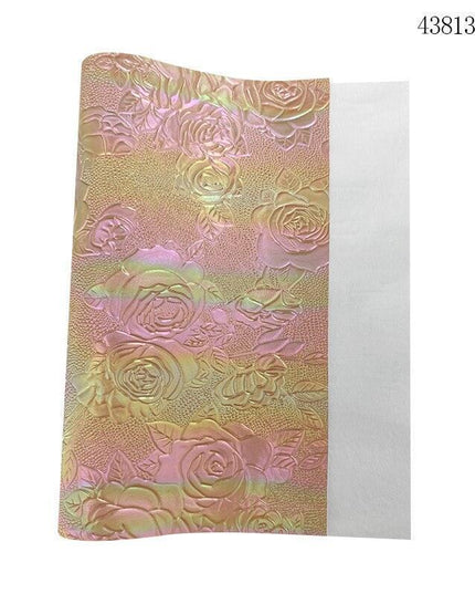 Elegant Rose Embossed Faux Leather Craft Sheets for Creative Projects
