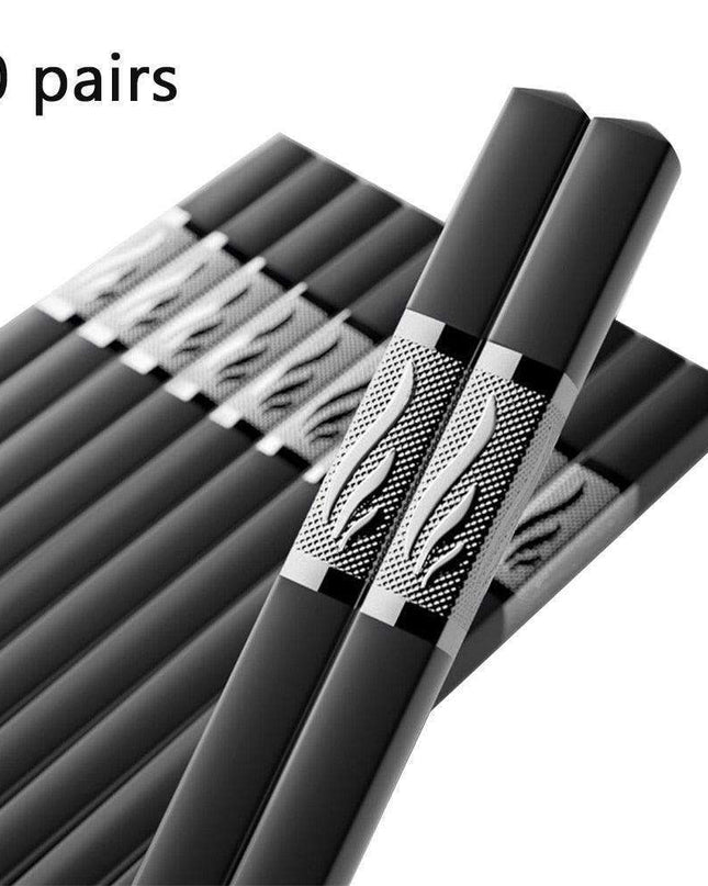 Premium Non-Slip Chopsticks Set - 10 Pairs for an Elevated Asian Dining Experience