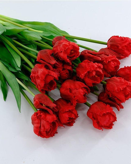 Chic Parrot Tulip Silk Floral Arrangement - 5-Piece Luxe Botanical Set