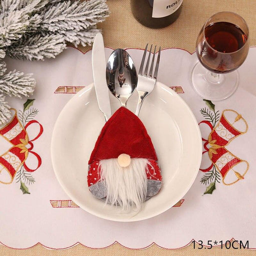 Enchanting Christmas Gnome Chair Cover - Whimsical Festive Home Decoration