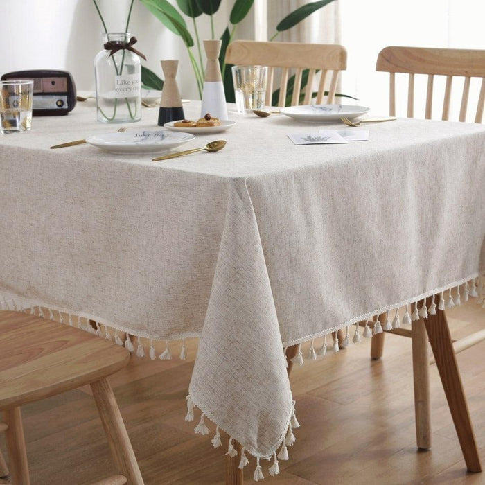 Elegant Linen/Cotton Tablecloth Set for Dining, Photoshoots, and Home Styling