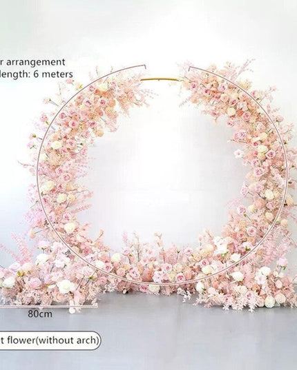 Charming Pink Floral Wedding Arch Set for Enchanting Decor Makeover