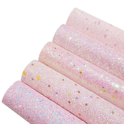 Shimmering Pink Faux Leather Crafting Roll for Creative DIY Projects