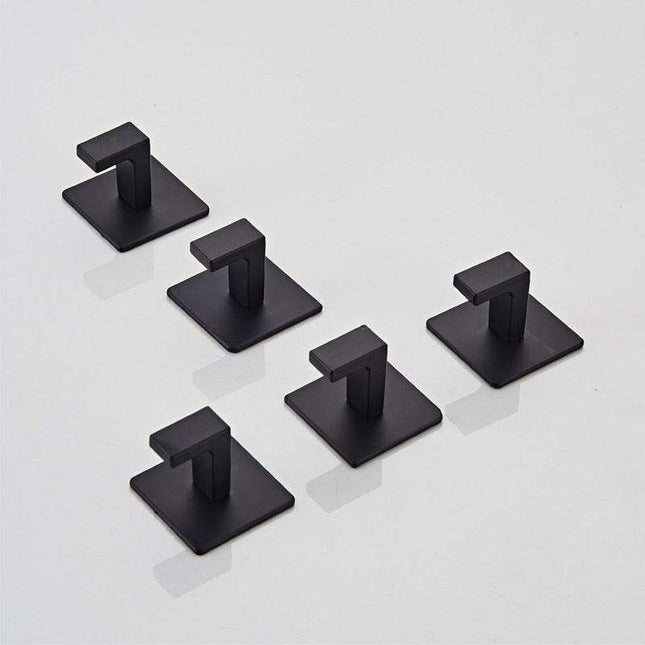 Sleek Black Wall Hook Organizer Set - Modern Storage Solution with Hassle-Free Installation