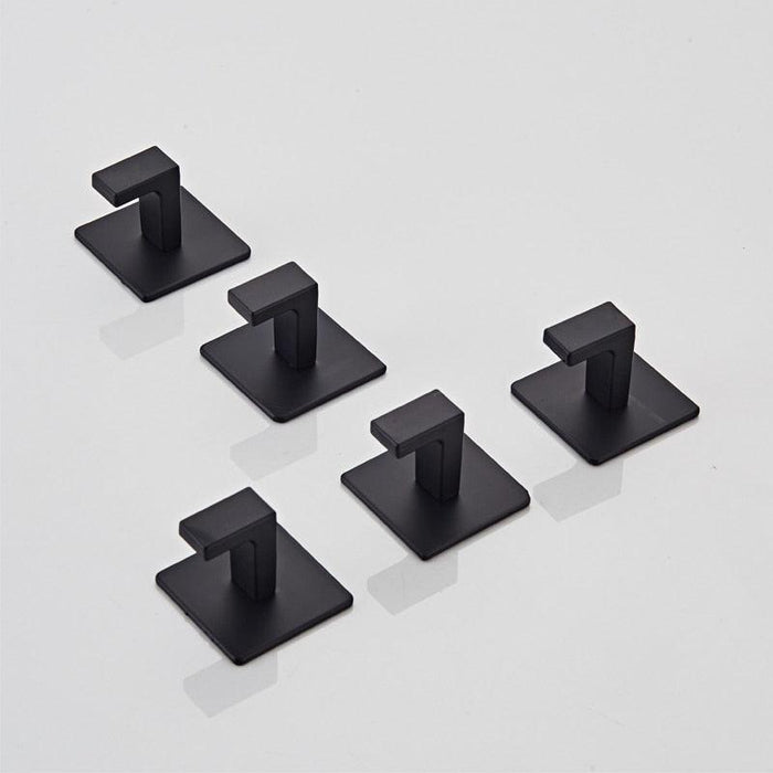 Modern Black Wall Mounted Hook Rack - Versatile Space-Saving Organizer