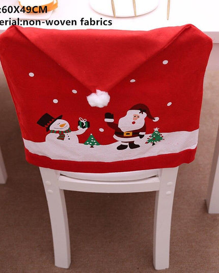 Whimsical Gnome-Themed Christmas Chair Cover - Festive Home Accent