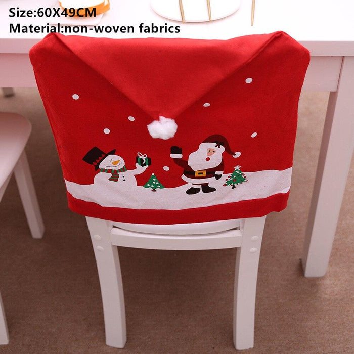 Enchanting Christmas Gnome Chair Cover - Whimsical Festive Home Decoration