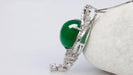 Silver Necklace with Corundum and Jade Pendant for Women from Tibet