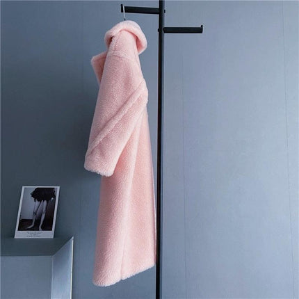 Chic Sophisticated Winter Overcoat: Authentic Lamb Fur Luxury