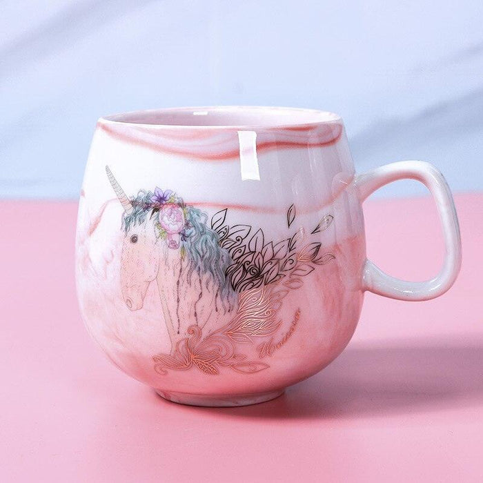 Flamingo Ceramic Travel Mug with Cute Cat Paw Design