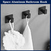 Sleek Black Wall Hook Organizer Set - Modern Storage Solution with Hassle-Free Installation