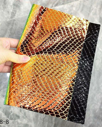 Iridescent Rainbow Snakeskin Holographic PVC Craft Fabric - Perfect for Artistic Creations