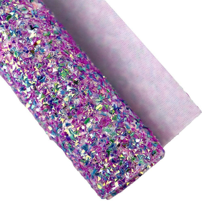 Festive Red Green Gold Chunky Glitter Fabric Roll - 30x134cm