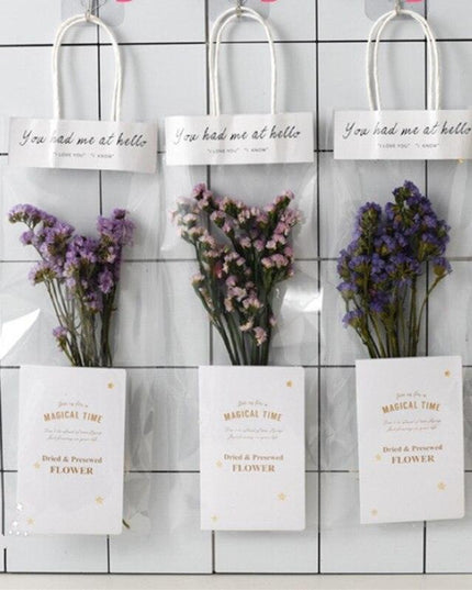 Elegant Dried Floral Arrangement in Trendy Tote Bag